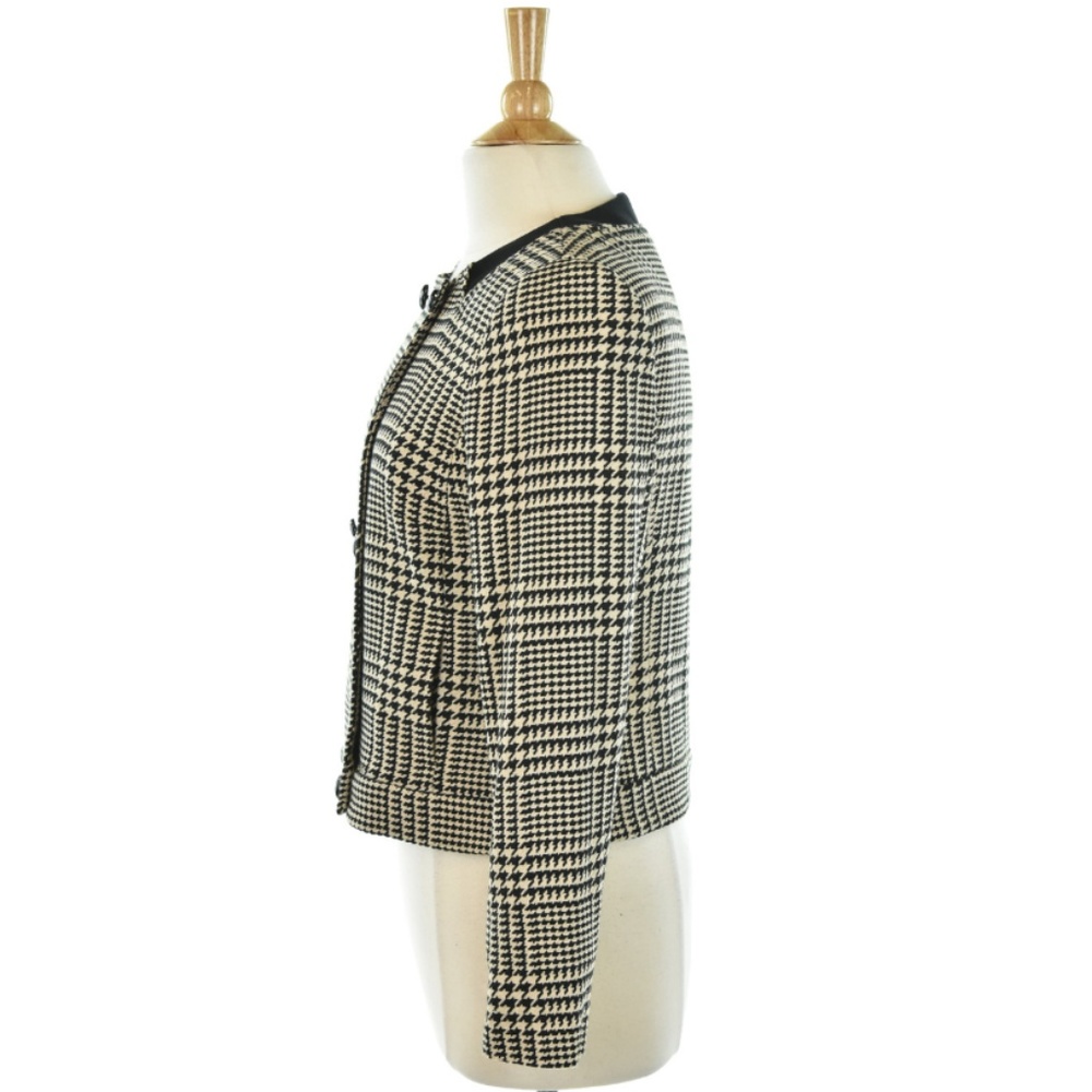 Anne Klein Houndstooth Cropped Side Button Blazer - image 2